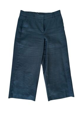 Black Linen Blend Wide leg cropped J Crew Pant